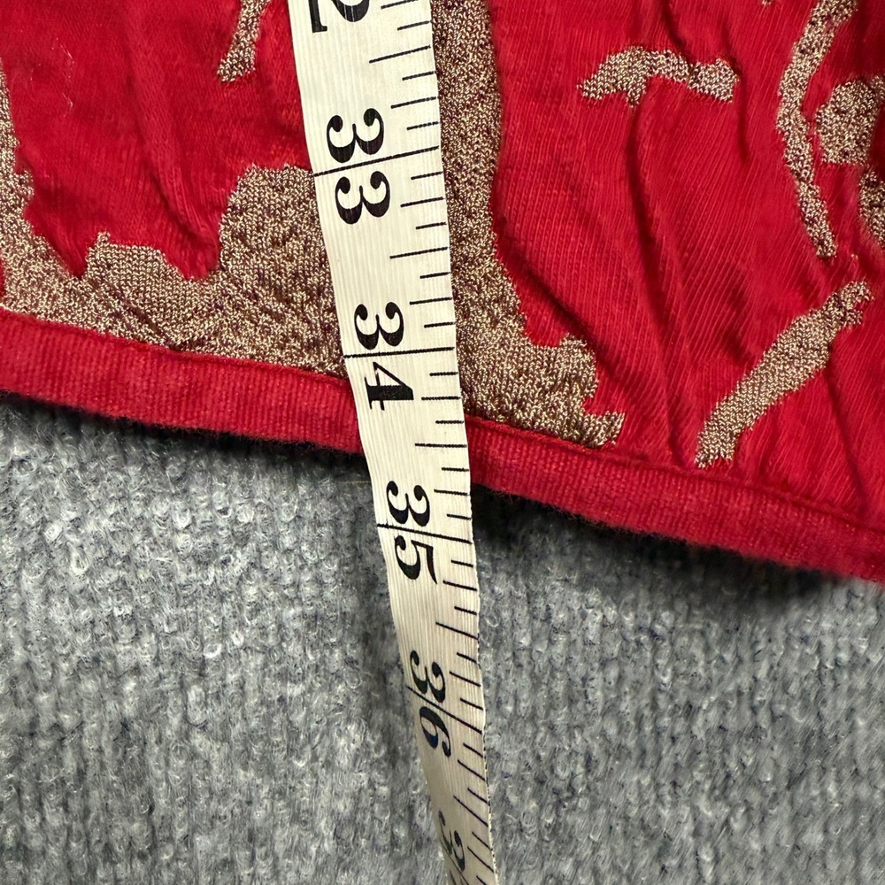 Travelers Collection by Chico's 3 US XL Cardigan Duster Red Thick Flower Holiday - Picture 9 of 9
